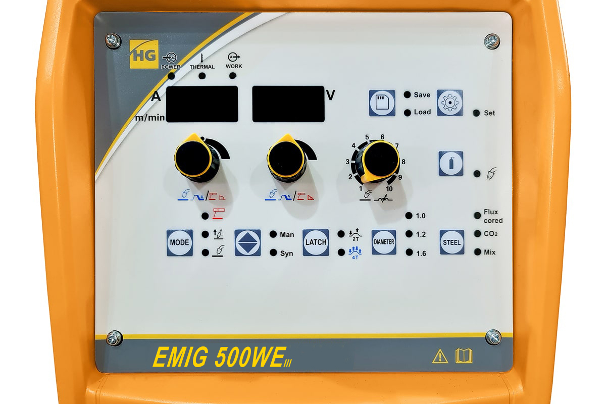 Сварочный полуавтомат HUGONG EMIG 500WE III (цифровой подающий) (с БО и тележкой) (без горелки и кабель-пакета)