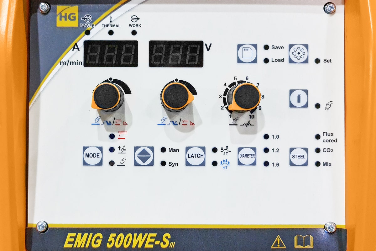 Сварочный полуавтомат HUGONG EMIG 500WE-S III (цифровой подающий) (без горелки и кабель-пакета)